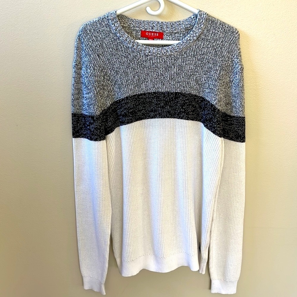 GUESS Men’s Cotton Crew Neck Pullover Sweater Sz L